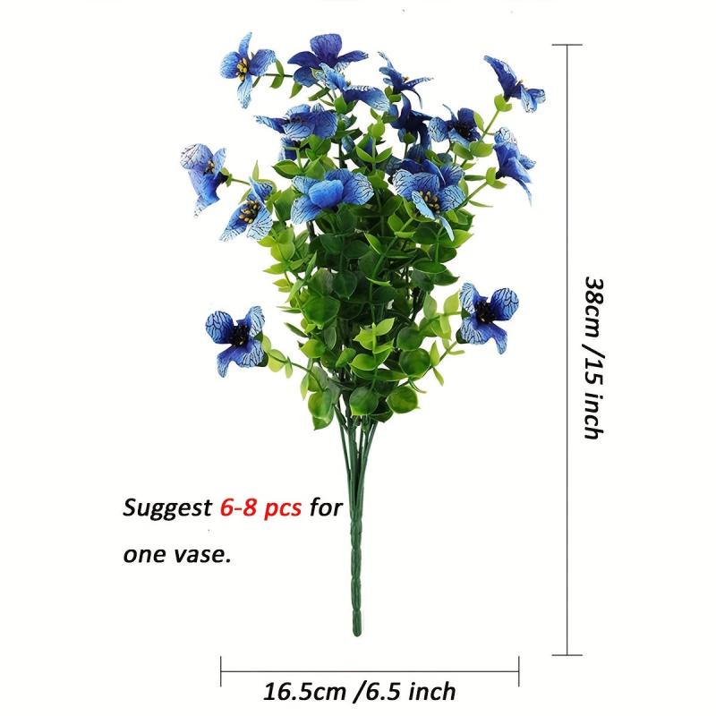 4pcs Outdoor UV Resistant Faux Flowers Plastic Greenery