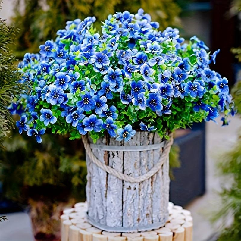 4pcs Outdoor UV Resistant Faux Flowers Plastic Greenery
