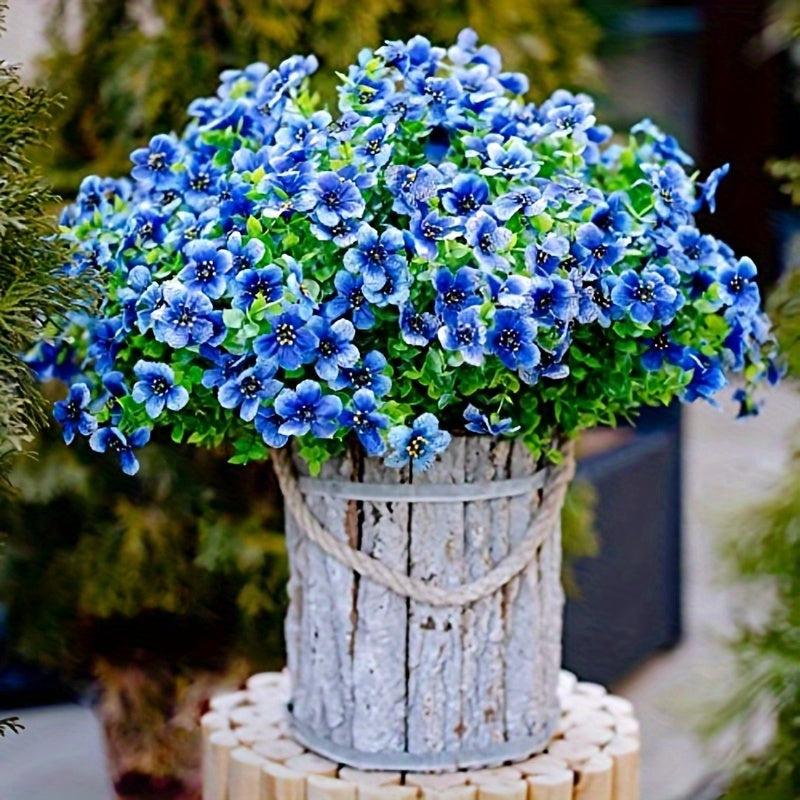 4pcs Outdoor UV Resistant Faux Flowers Plastic Greenery