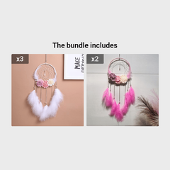 Flower Decor Dream Catcher Feather Wall Hanging Home Decor