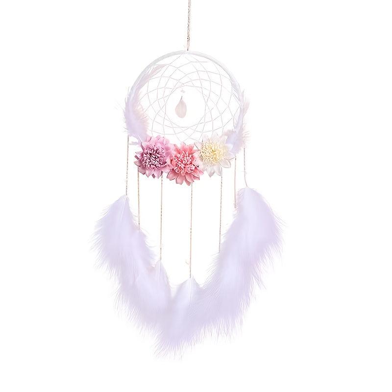 Flower Decor Dream Catcher Feather Wall Hanging Home Decor