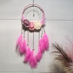 Flower Decor Dream Catcher Feather Wall Hanging Home Decor