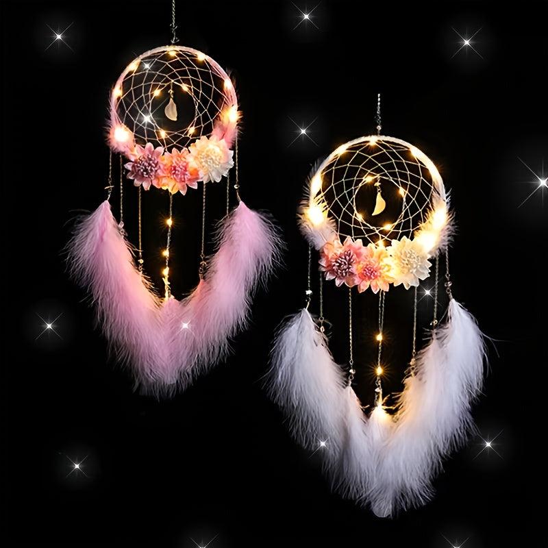 Flower Decor Dream Catcher Feather Wall Hanging Home Decor