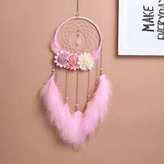 Flower Decor Dream Catcher Feather Wall Hanging Home Decor