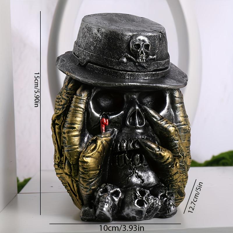 Skull Resin Ashtray Fall Halloween Decor