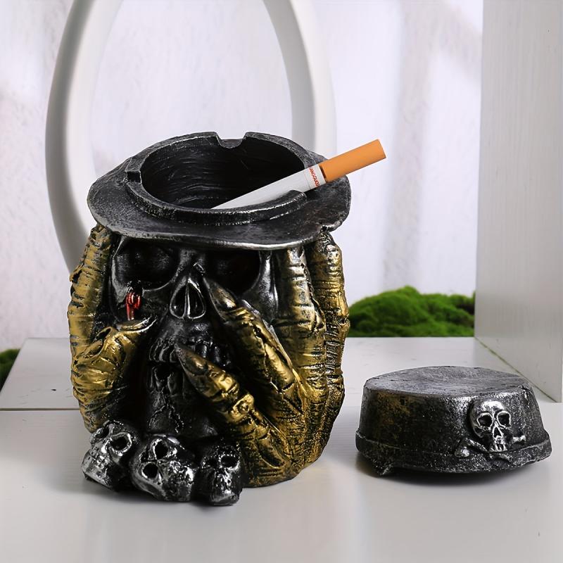 Skull Resin Ashtray Fall Halloween Decor