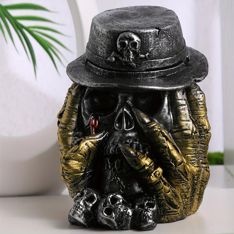 Skull Resin Ashtray Fall Halloween Decor