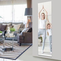 4pcs Frameless Wall Mirror Tiles Full Length Gym Mirrors