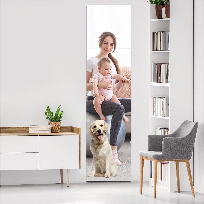 4pcs Frameless Wall Mirror Tiles Full Length Gym Mirrors