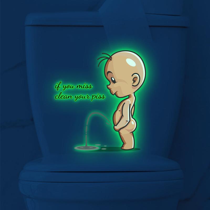 Luminous Children Toilet Lid Decal Fun Self Adhesive Sticker