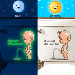Luminous Children Toilet Lid Decal Fun Self Adhesive Sticker