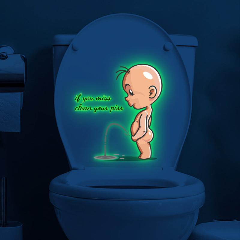 Luminous Children Toilet Lid Decal Fun Self Adhesive Sticker