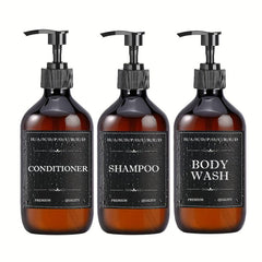3pcs Plastic Soap Dispenser Set 500ml Bathroom Lotion Liquid Soap Dispenser