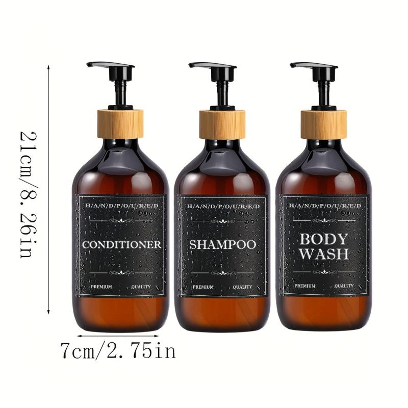 3pcs Plastic Soap Dispenser Set 500ml Bathroom Lotion Liquid Soap Dispenser