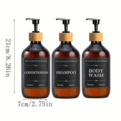 3pcs Plastic Soap Dispenser Set 500ml Bathroom Lotion Liquid Soap Dispenser