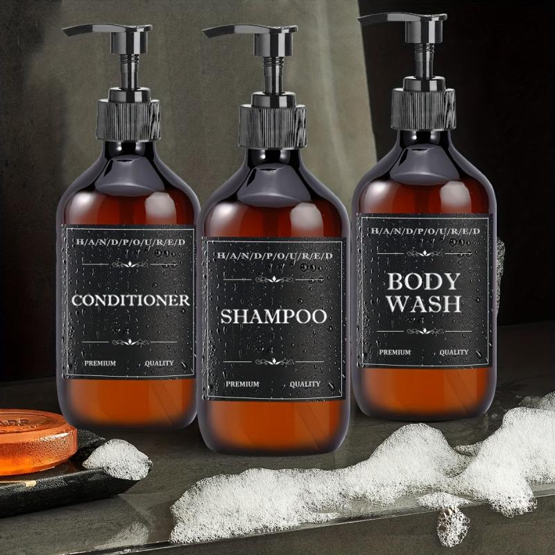 3pcs Plastic Soap Dispenser Set 500ml Bathroom Lotion Liquid Soap Dispenser