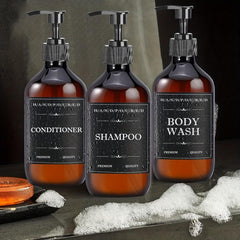 3pcs Plastic Soap Dispenser Set 500ml Bathroom Lotion Liquid Soap Dispenser