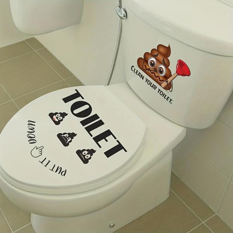 Funny Toilet Decoration Sticker Self-adhesive Bathroom Wall Sticker