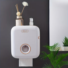 Double Layer Toilet Roll Paper Holder Wall Mounted