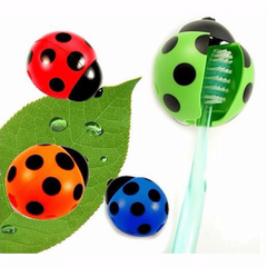 Ladybug Toothbrush Holder Suction Cup Wall Mounted Organizer