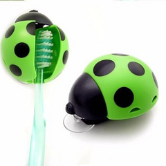 Ladybug Toothbrush Holder Suction Cup Wall Mounted Organizer