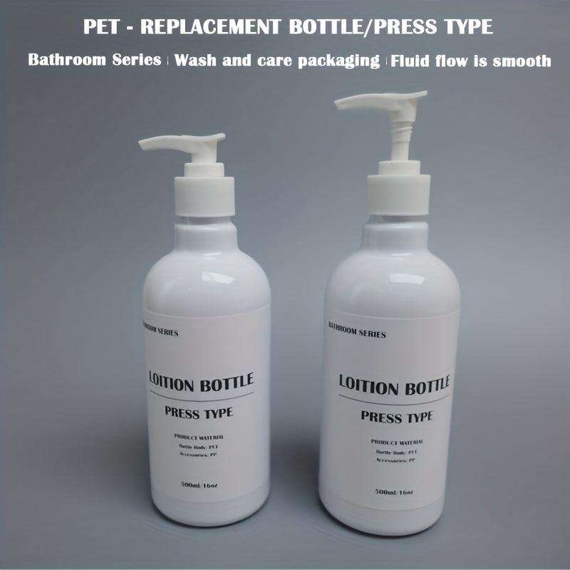 2pcs 16oz Sub Bottles Lotion Bottle Pump Refillable Empty Shampoo Dispenser