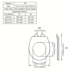 Round PP Toilet Seat Cover Silent Slow Down Quick Release