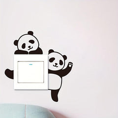 Panda & Dog Switch Sticker: Wall Decals & Refrigerator Stickers