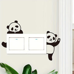 Panda & Dog Switch Sticker: Wall Decals & Refrigerator Stickers