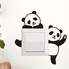 Panda & Dog Switch Sticker: Wall Decals & Refrigerator Stickers