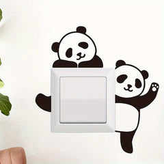 Panda & Dog Switch Sticker: Wall Decals & Refrigerator Stickers