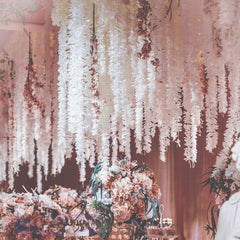 2pcs 100cm Artificial Silk Wisteria Flower Vines Hanging Rattan Flowers