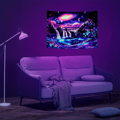Blacklight Galaxy Planet Tapestry Wall Hanging For Party Background Wall Decor