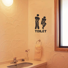 Funny Toilet Entrance Sign Vinyl Sticker, Bathroom Door Decor 5x7 Inches