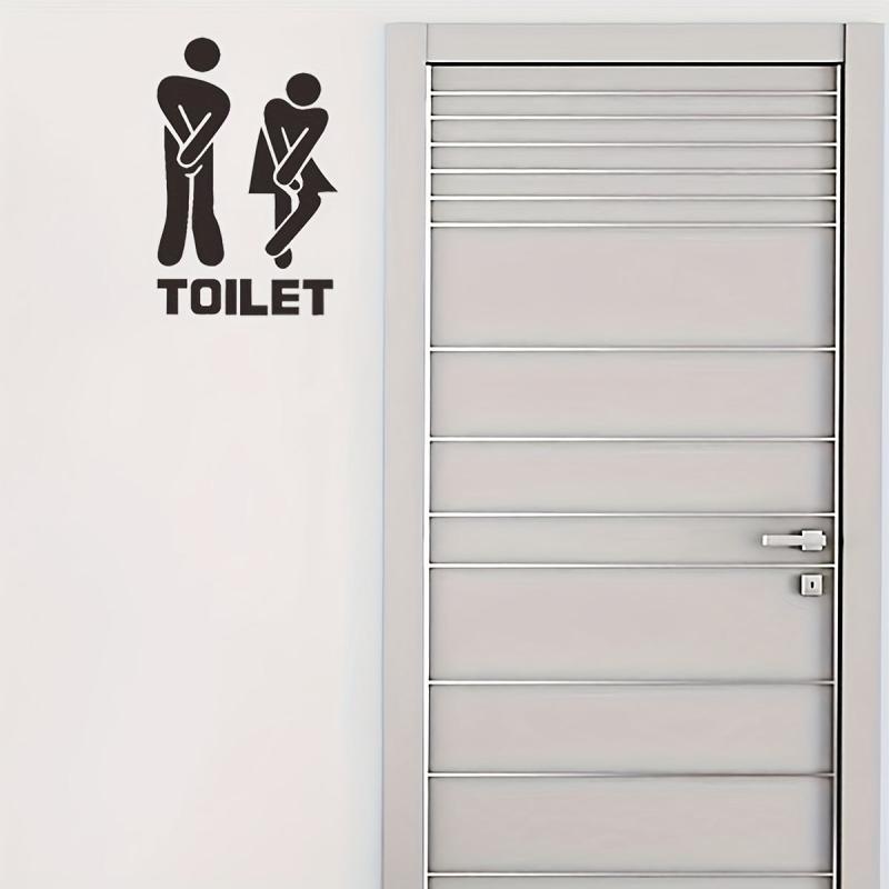Funny Toilet Entrance Sign Vinyl Sticker, Bathroom Door Decor 5x7 Inches