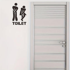 Funny Toilet Entrance Sign Vinyl Sticker, Bathroom Door Decor 5x7 Inches