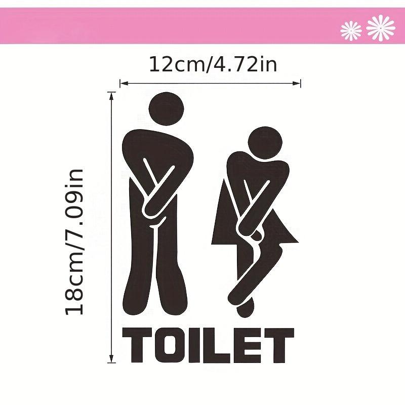 Funny Toilet Entrance Sign Vinyl Sticker, Bathroom Door Decor 5x7 Inches