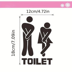 Funny Toilet Entrance Sign Vinyl Sticker, Bathroom Door Decor 5x7 Inches