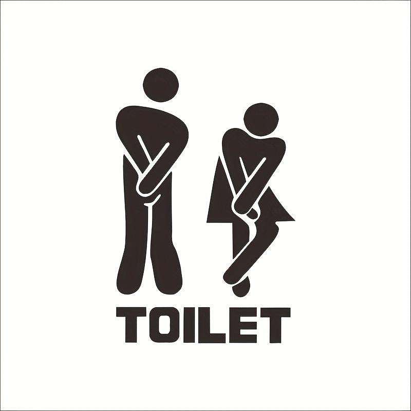 Funny Toilet Entrance Sign Vinyl Sticker, Bathroom Door Decor 5x7 Inches