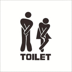Funny Toilet Entrance Sign Vinyl Sticker, Bathroom Door Decor 5x7 Inches