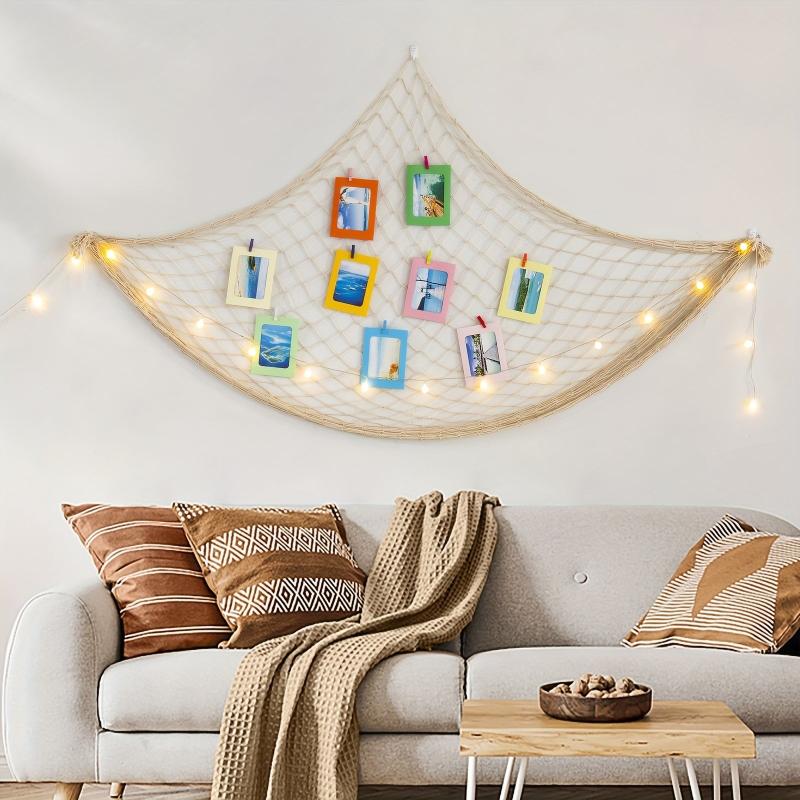 Natural Fish Net Decorative Beach Themed Fish Net Decorations