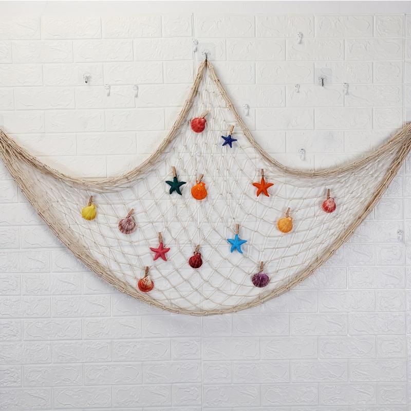 Natural Fish Net Decorative Beach Themed Fish Net Decorations