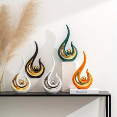 Modern Abstract Ceramic Statues Home Decor Golden Living Room Office Bedroom