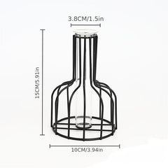 Hollow Iron Vase Dried Flower Vase Iron Art Flower Vase Ornament