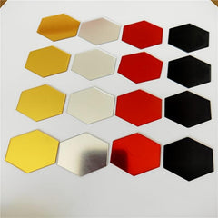 12pcs Acrylic Hexagonal Mirror Wall Sticker Self Adhesive DIY Decor
