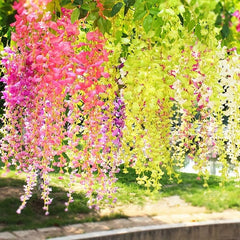 12pcs Silk Wisteria Flower Arrangement for Home Wedding Decor