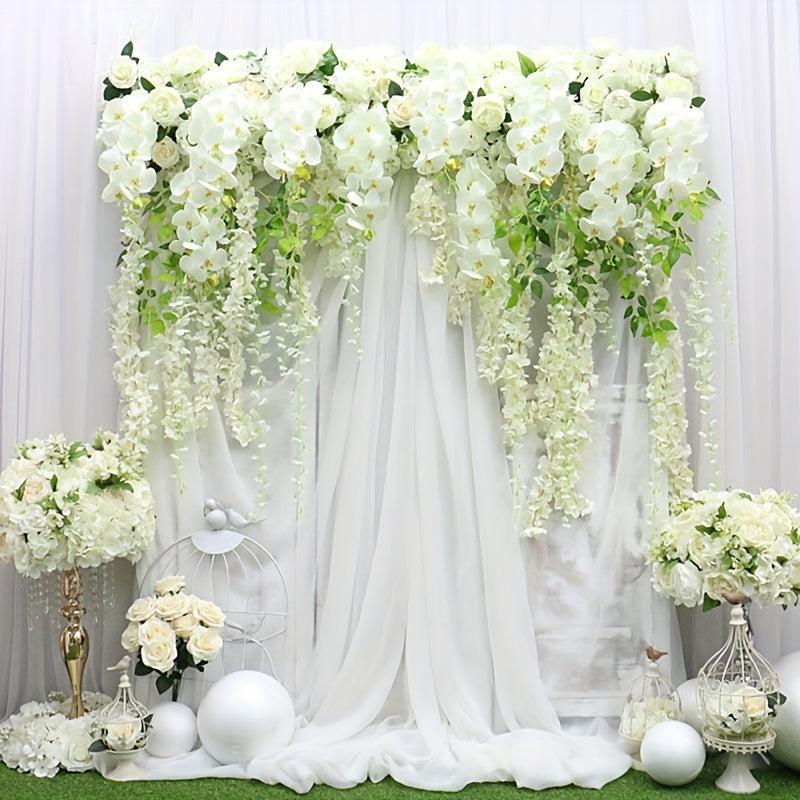 12pcs Silk Wisteria Flower Arrangement for Home Wedding Decor