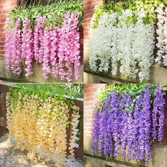 12pcs Silk Wisteria Flower Arrangement for Home Wedding Decor