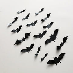 Halloween Bat Wall Decor 3D Stickers Set of 12