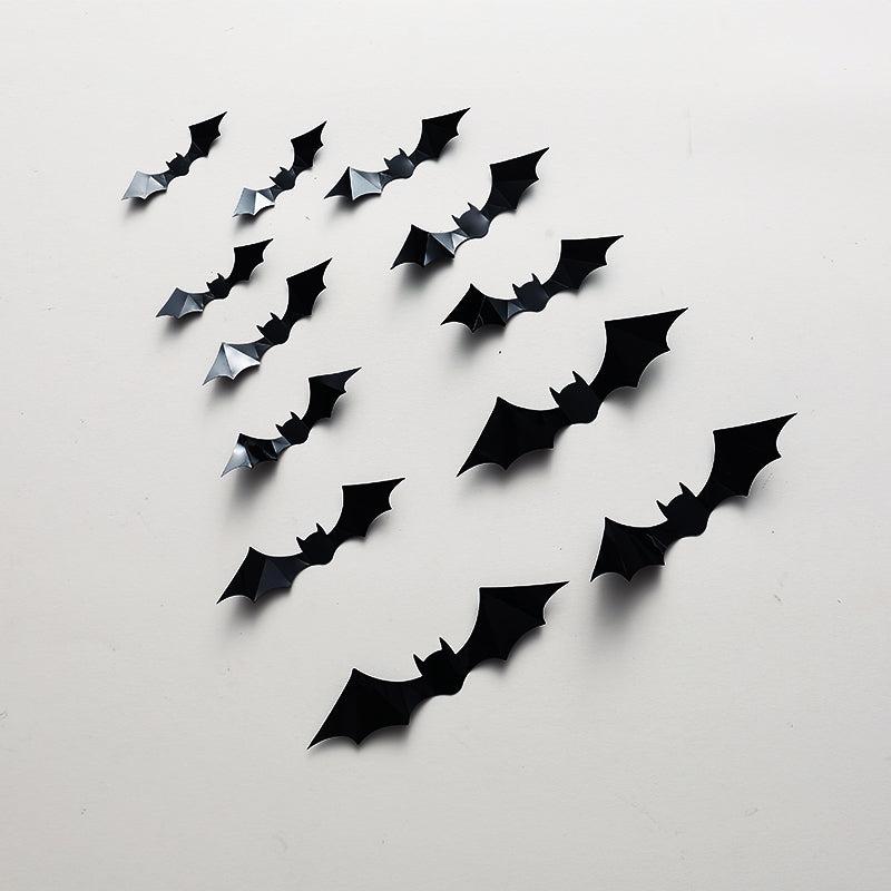 Halloween Bat Wall Decor 3D Stickers Set of 12